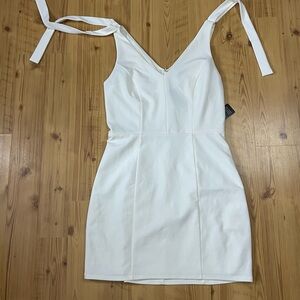 Express White Mini Dress with Tie Straps